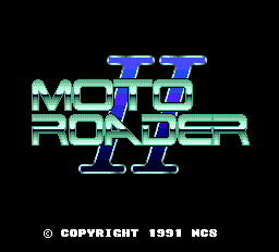Moto Roader II title screen for PC Engine
